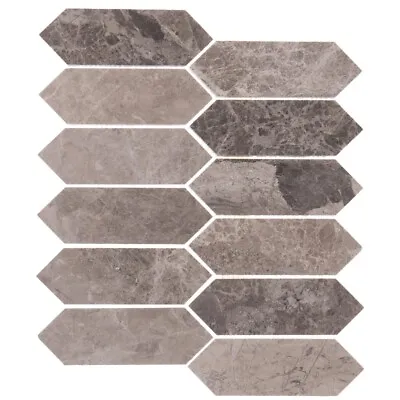 Silver Shadow Strada On 12  X 12  Mesh Marble Mosaic Tile  (10 Sqft Per Box) • $275.83