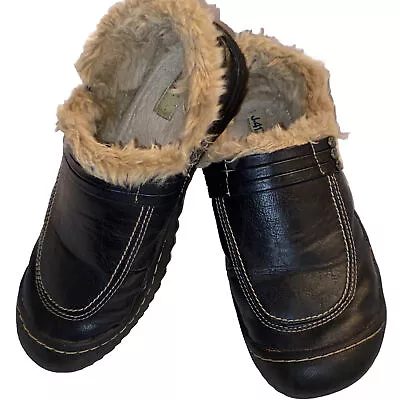 Jeep Slip On Clog Shoes J41 Lenox Faux Fur Lined Black Women's Sz 7  B97 • $19.99