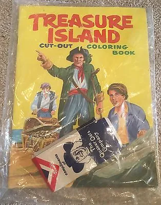 Vintage Treasure Island Cut-out Coloring Book 1968 QUAKER OATS Premium COMPLETE • $17.50