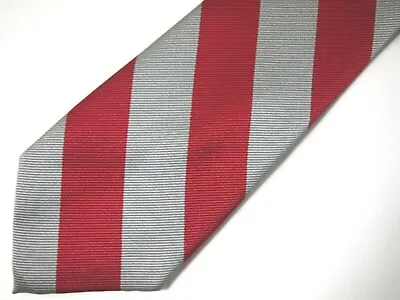 The American Necktie Company Mens Tie Magenta Pink Grey Striped Repp 58  • $6.20