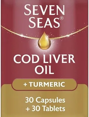 £9.95 • Buy Seven Seas Cod Liver Oil And Turmeric 60 Capsules 4000mg