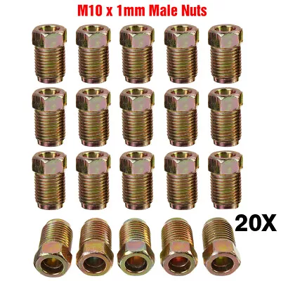 Metric Copper Brake Line Bubble Flare Nuts For 3/16'' Tube 10 X 1 Mm 20 Pack USA • $12.35