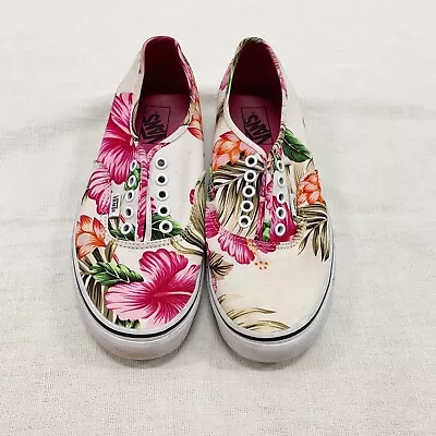 VANS US 8 M 9.5 W Hawaii Flower Aloha Tropical Low Top Sneaker Shoes Hibiscus • $22