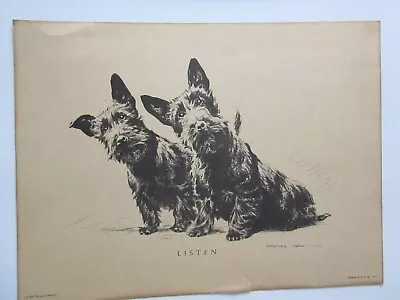 Vintage Morgan Dennis Print Listen Scottie Dogs The Texas Company • $18.99