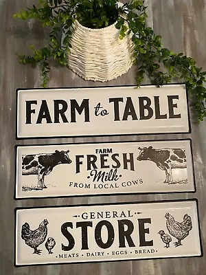 Vintage Style Country Farm House Decor Metal Quality Signs Cow Chicken Kitchen • £6.99