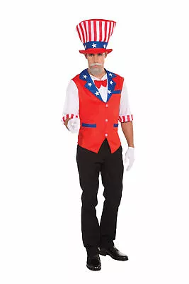 Uncle Sam Hat & Shirt Costume Kit Adult Standard Vest Bowtie Patriotic 4th July • $18.99