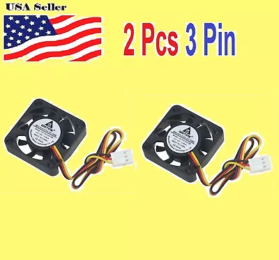 2 Pcs 12V 3Pin 4cm 40mm 40x10MM 9 Blades Mini DC Brushless Cooling Fan   • $9