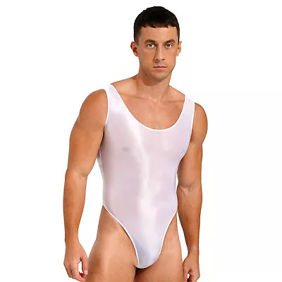 US Mens Sexy Oil One-piece Bodysuit High Cut Leotard Wrestling Singlet Underwear • $8.63