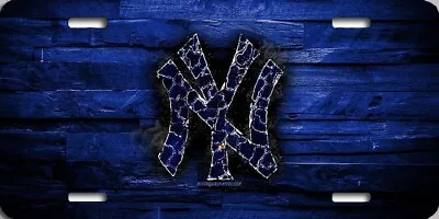 MLB New York Yankees Blue Brick Wall Blue Glass Logo Car Truck License Plate • $16.99