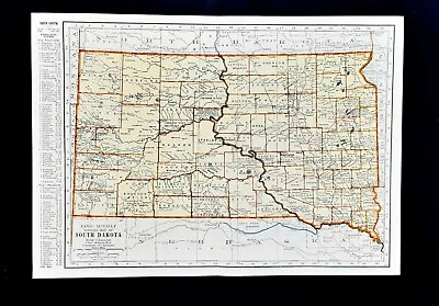 Vintage South Dakota Map Vintage 1949 Collier's Encyclopedia Rand McNally • $13.45