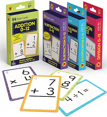 Carson Dellosa 4-Pack Math Flash Cards For Kids Ages 4-8 211 Addition And Subtr • $16.20