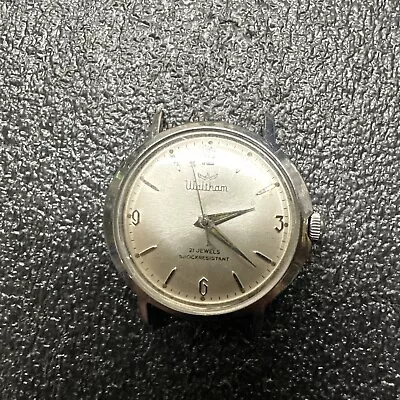 Vintage Waltham 21 Jewels Shock Resistant Men's Watch Stainless Steel Case • $40