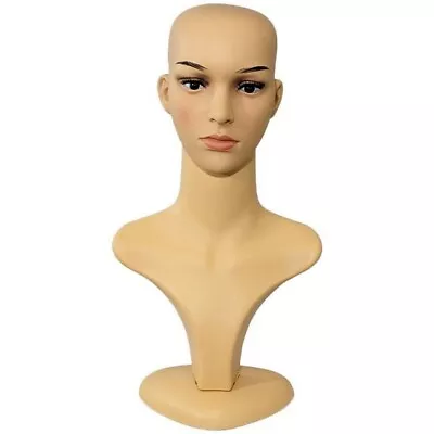 MN-596 Female Plastic Realistic Face Mannequin Head Wig Display • $32.99
