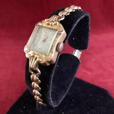 Vintage Womens Renown 9K Gold Plated Watch  *FOR PARTS OR REPAIR* (J) MO#8760 • $9.99