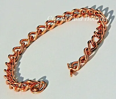 Non Magnetic LADIES Solid Copper CHAIN LINK Bracelet Pain Relief Arthritis ( Y ) • £12.99