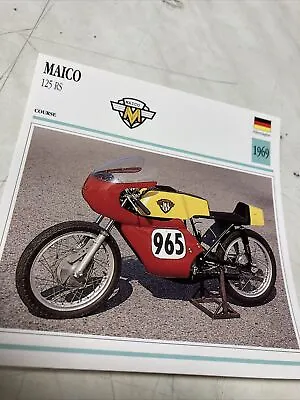 Maico 125 Rs 1969 Card Motorbike Collection Atlas Germany • $10.57