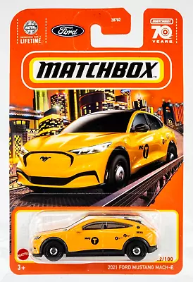 2023 Matchbox #22 2021 Ford Mustang Mach-E AMBER YELLOW | NYC TAXI | FSC • $1.99