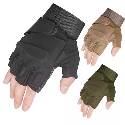 Tactical Fingerless Gloves Military Combat Hunting Shooting Half Finger Gloves • $11.59