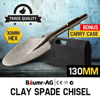 BAUMR-AG 130mm Jack Hammer Chisel Bit Shovel 30mm Hex Demolition Clay Point-Tip • $61