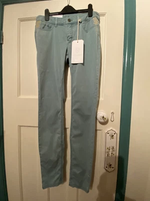 £24.95 • Buy Light Turquoise Dream Skinny Pearl Trousers Jeans W34 L32 By MAC