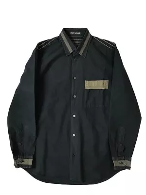 ISSEY MIYAKE MEN 09AW Cotton Nylon Long Sleeve Shirt Size 2 Black Gold • $200
