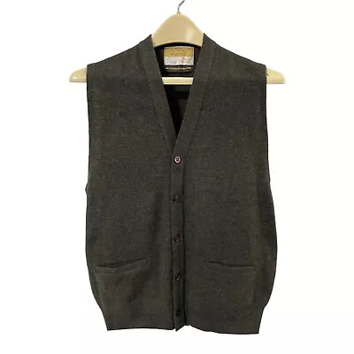 Jantzen Vintage Cardigan Sweater Vest Men's M Brown Australian Lambs Wool 1960s • $24.99