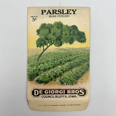 Antique Paper Seed Packet - De Giorgi Bros Seed Co. - Moss Curled Parsley • $8
