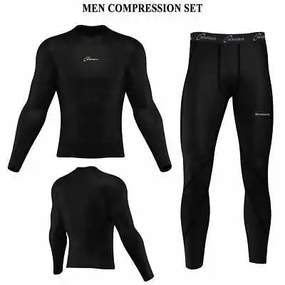 Mens Boys Body Armour Compression Baselayers Thermal Shirt Top Leggings Skin Set • £21.99