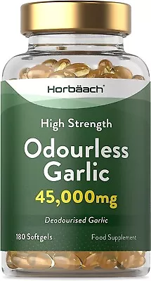 Odourless Garlic Oil 45000mg High Strength | 180 Capsules • £9.95