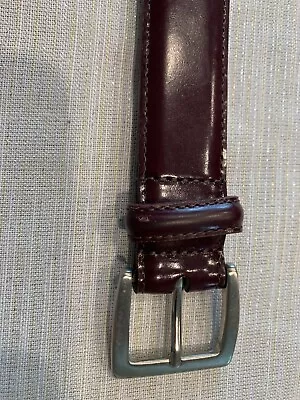 COACH Burgundy Genuine Polished Cowhide Leather Gun Metal Buckle Belt Size 38 • $18