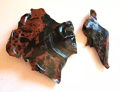 Central Oregon Mahogany Obsidian Specimen Set Of 2 Arrowheads • $29.95