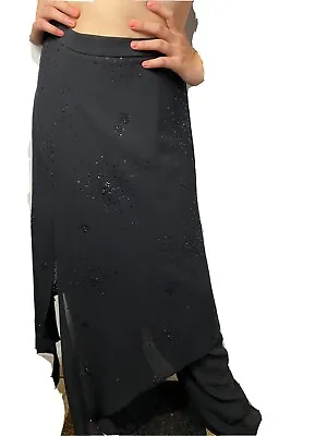 Jeffrey & Dora Evenings By Tom Barra . Black Size 6 . Embellished Skirt Pant  • $12