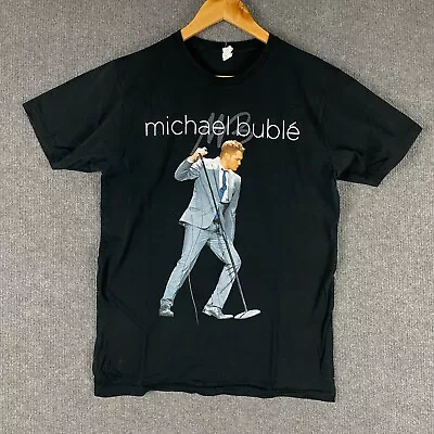 Michael Buble Shirt Mens Medium Black Concert Tour World 2014 Pullover Adult • £4.32