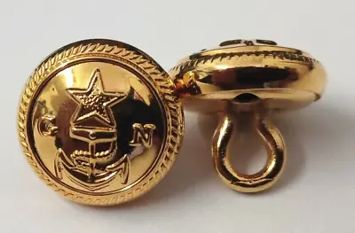 Genuine Military Issue X2 Navy GN Insignia Gold Ring Back Naval Buttons V949 • £3.49