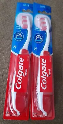 2 Pk Colgate Travel Voyage 90 Soft Folding Travel Toothbrush Red  • $9.25