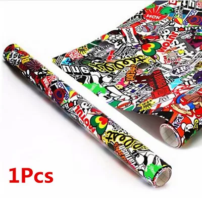 Car Sticker Bomb Wrap Sheet Decal Panda Cartoon Graffiti 50x152cm Self Adhesive • $20.60