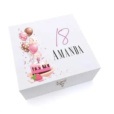 Personalised 18th Birthday Gifts For Her Keepsake Wooden Box UV-572 • £20.99