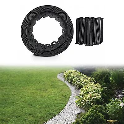 10m X Flexi Lawn/path/border Edge 60mm High+20pegs MIDNIGHT BLACK-ideal Curves • £16.99