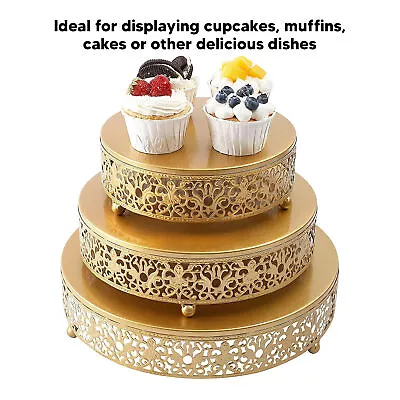 Wedding Cake Stand Round Metal Cake Stands Dessert Cake Display Plate Large • £25.02