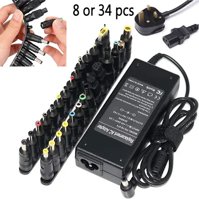 UK 34/8Tips Universal Power Supply Adapter Charger For PC Laptop Notebook 96W • £13.96