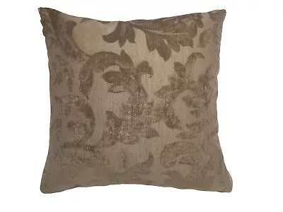 Floral Damask Cushion Cover In Neutral Brown - 43cm X 43cm  • £7.99