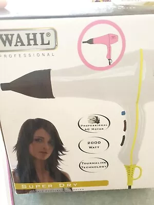 Wahl PowerDry 2000W Professional Hair Dryer Tourmaline Ionic -  - Pink • $49