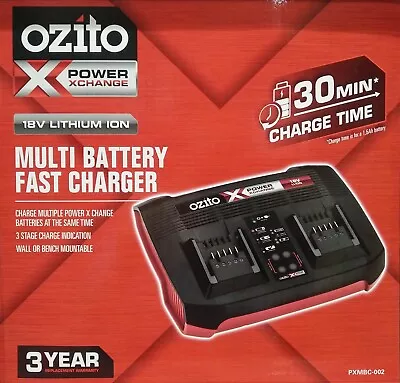 Ozito Power X Change 18V Multi Dual Port Battery Fast Charger Charge Indicator • $97