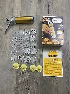 Marcato Atlas Biscuits Maker Cookie Press From Italy 20 Discs And 4 Tips • $40