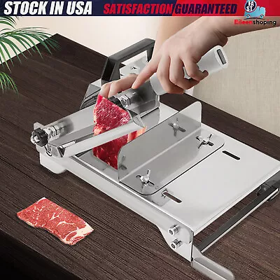Stainless Steel Manual Meat Slicer Slicing Machine Frozen Meat Beef Bones Cutter • $33