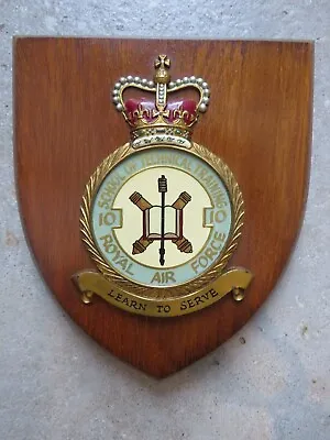 RAF No.10 School Of Technical Training Crest Wooden Wall Mess Plaque • £34.95