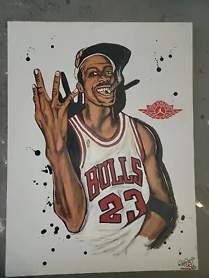 Michael Jordan G.O.A.T 23 Original Artwork By Ghost 30x40  • $375