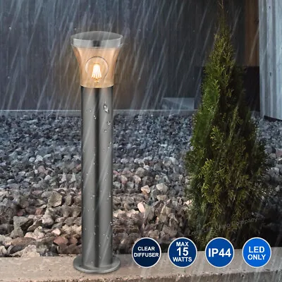 Modern Stainless Steel Garden Bollard Lamp Post Outdoor Pathway Light ZLC310 • £24.99