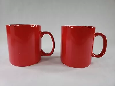 Set Of 2 Red XL Coffee Mugs 5  X 4.5  Tea Cups With Handles Big Capacity • $15.99