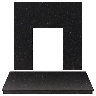 Fireplace Back Panel And Hearth Set In Black Granite 48 Inch • £450